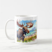 Zomer Waterverf Moose op het strand Koffiemok (Links)