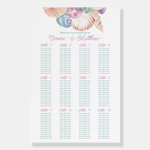 Zomer Waterverf Pastel Shell Bridal Seat Chart