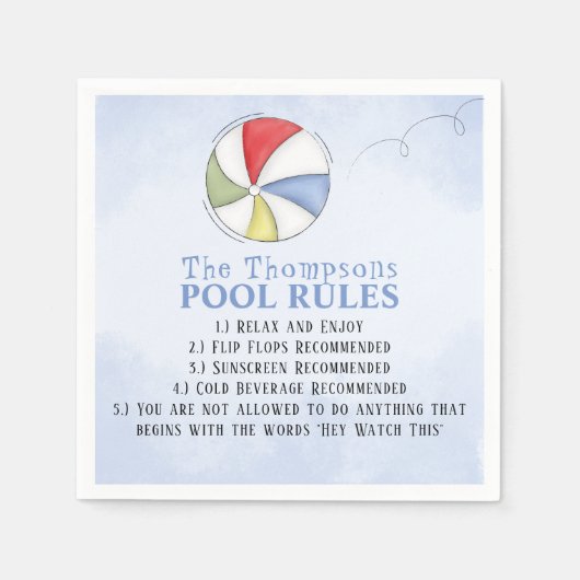 Zomer Waterverf Pool Party Custom Servet (Voorkant)