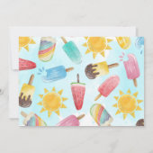 Zomer Waterverf Popsicle Birthday Party Kaart (Achterkant)