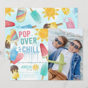 Zomer Waterverf Popsicle Birthday Party Kaart