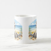 Zomer Waterverf Ringtail op het strand Koffiemok (Center)