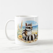 Zomer Waterverf Ringtail op het strand Koffiemok (Links)