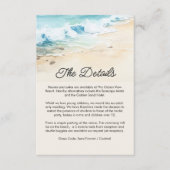 Zomer Waterverf strand bruiloft details QR-code Informatiekaartje (Voorkant)