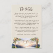 Zomer Waterverf strand bruiloft details QR-code Informatiekaartje (Voorkant)