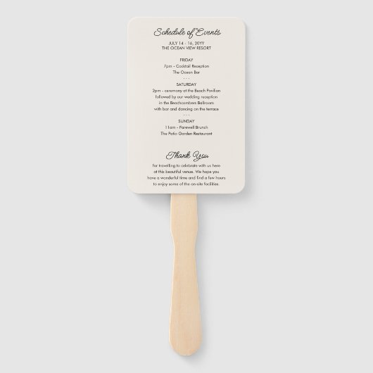 Zomer Waterverf strand bruiloft welkom route Handwaaier (Achterkant)