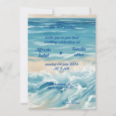 zomer waterverf strand oceaan blauw bruiloft kaart (Voorkant)