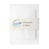 Zomer Waterverf strand thema bruiloft Uitnodigingen Wikkel (Voorkant Voorbeeld)