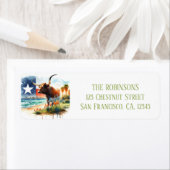 Zomer Waterverf Texas Long Horn Etiket (Insitu)