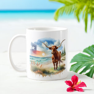 Zomer Waterverf Texas Long Horn Koffiemok