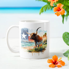 Zomer Waterverf Texas Long Horn Koffiemok