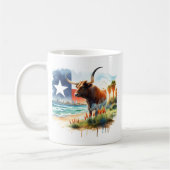 Zomer Waterverf Texas Long Horn Koffiemok (Links)