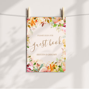 zomer waterverf tuin bloem bruiloft gast boek poster