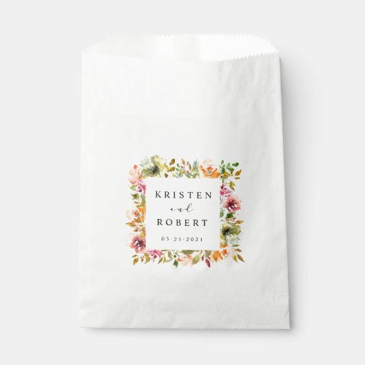 Zomer Waterverf Tuin Bloemen Bruiloft Bedankzakje (Voorkant)