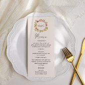 Zomer Waterverf Tuin Bloemen Bruiloft Menu Kaart