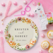 Zomer Waterverf Tuin Bloemen Bruiloft Papieren Bordje (Feest)