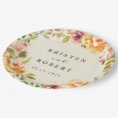 Zomer Waterverf Tuin Bloemen Bruiloft Papieren Bordje (Gekanteld)