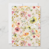 Zomer Waterverf Tuin Bloemen Elegant Bruiloft Kaart (Achterkant)