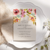 Zomer Waterverf Tuin Bloemen Elegant Bruiloft Kaart