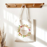Zomer Waterverf Tuin Bloemen Elegant Tote Bag<br><div class="desc">Ons "Summer Garden Floral Wedding" collectie heeft prachtige waterverf bloemen in een prachtig zomerkleurenschema van levendige gele kleuren en sinaasappels in combinatie met een elegant script. Bekijk onze winkel voor meer objecten van dit collectie.</div>