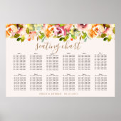 Zomer waterverf tuin bloemstuk zitplaats bord poster (Voorkant)