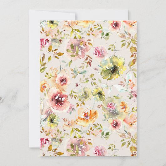 Zomer Waterverf tuin bruiloft uitnodiging (Achterkant)