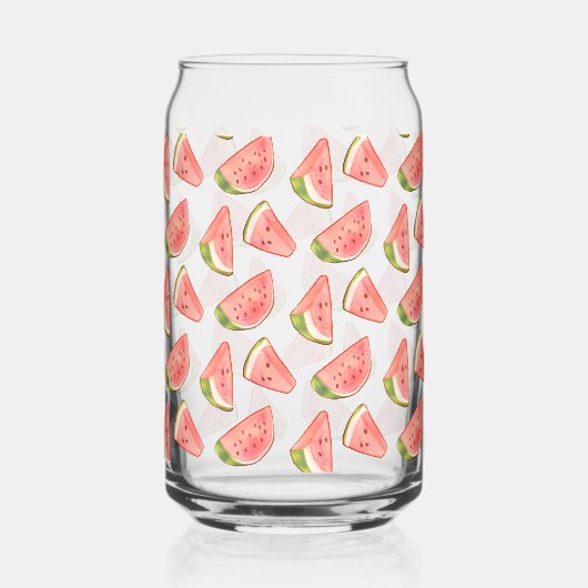 Zomer Waterverf Watermeloen Slices Blikvorm Glas (Achterkant)