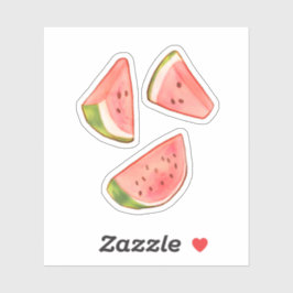 Zomer Waterverf Watermeloen Slices Sticker
