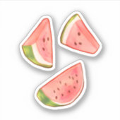Zomer Waterverf Watermeloen Slices Sticker (Voorkant)