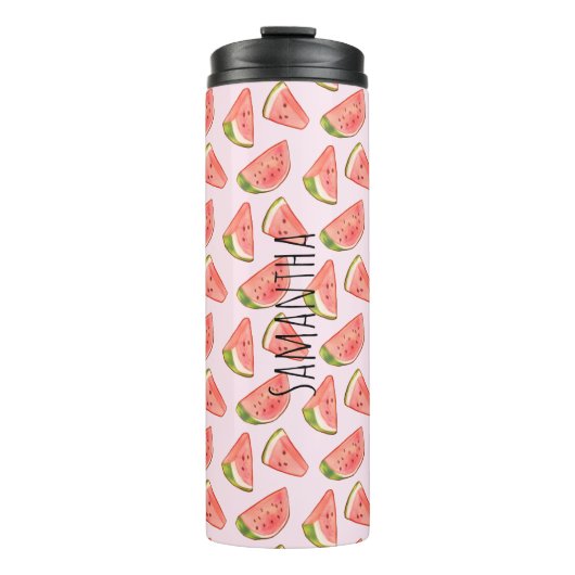 Zomer Waterverf Watermeloen Slices Thermosbeker (Voorkant)