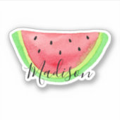 Zomer Waterverf Watermelon Slice Naam Sticker (Voorkant)