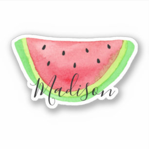 Zomer Waterverf Watermelon Slice Naam Sticker