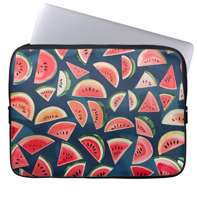 Zomer Waterverf Watermelon Slices Patten Laptop Sleeve (Voorkant)
