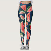 Zomer Waterverf Watermelon Slices Patten Leggings (Voorkant)