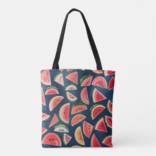 Zomer Waterverf Watermelon Slices Patten Tote Bag (Achterkant)