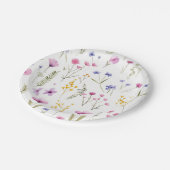 Zomer Waterverf Wildbloemen Papieren Bordje (Gekanteld)
