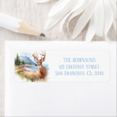 Zomer Waterverf witte staart herten Etiket (Insitu)