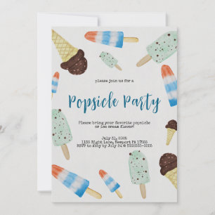 Zomer Watervork Popsicle Feest Uitnodiging