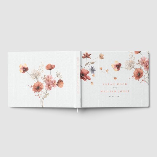 Zomer weide bloem bruiloft gastenboek (Volledig)