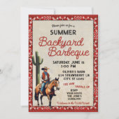 Zomer Westerne Cowboy Achtertuin Barbeque Kaart (Voorkant)
