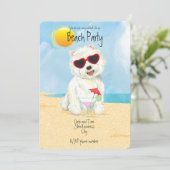 Zomer Westie Beach Party uitnodiging (Staand voorkant)