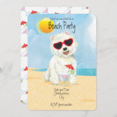 Zomer Westie Beach Party uitnodiging (Voorkant / Achterkant)