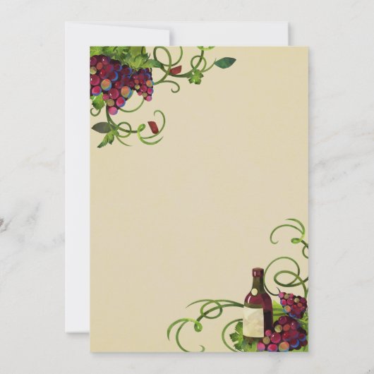 Zomer Wijngaard Romantische bruiloft uitnodiging (Achterkant)