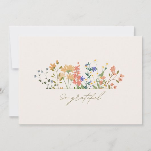 Zomer Wildbloem Boho bruiloft Dank u Bedankkaart (Voorkant)