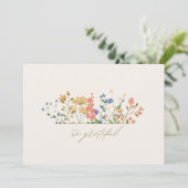 Zomer Wildbloem Boho bruiloft Dank u Bedankkaart (Staand voorkant)