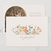 Zomer Wildbloem Boho bruiloft Dank u Bedankkaart (Voorkant / Achterkant)