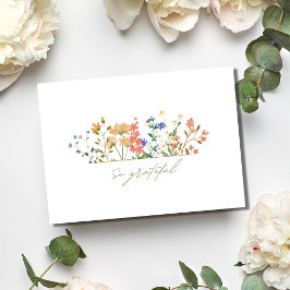 Zomer Wildbloem Boho bruiloft Dank u Bedankkaart