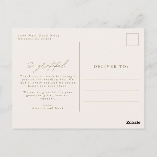 Zomer Wildbloem Boho bruiloft Dank u Briefkaart (Achterkant)