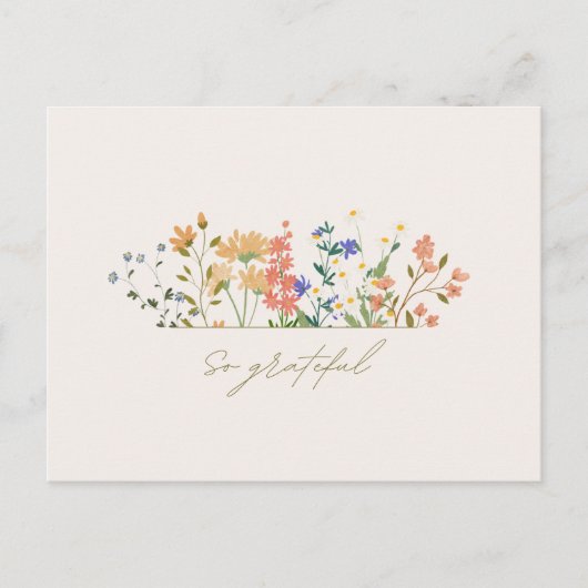 Zomer Wildbloem Boho bruiloft Dank u Briefkaart (Voorkant)