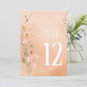 Zomer Wildbloem Tafelnummer V2 Abrikoos ID1023